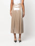 laminated-twill midi skirt